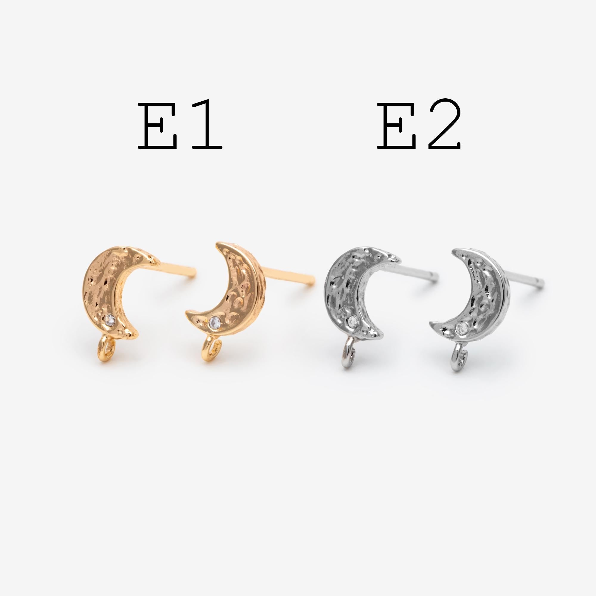 10pcs Star Chain Earring, 18x8mm, Gold Plated Brass Stud Earrings (#GB-1869)